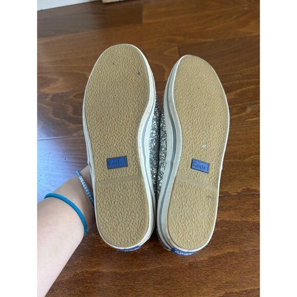 Keds x Kate Spade Sneakers Women's Size 5 Glitter Bride Wedding Silver - Picture 6 of 8